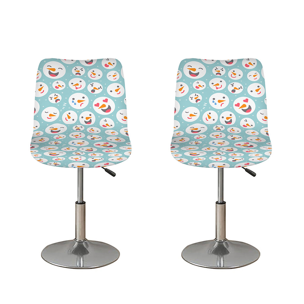 Snowman Emoji Pattern Print Bar Stool Covers