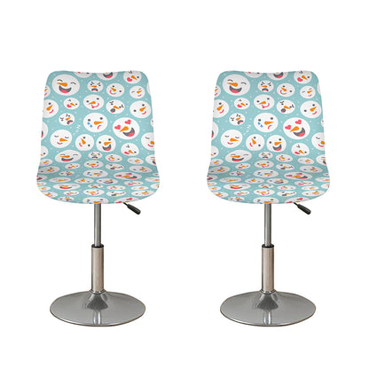 Snowman Emoji Pattern Print Bar Stool Covers
