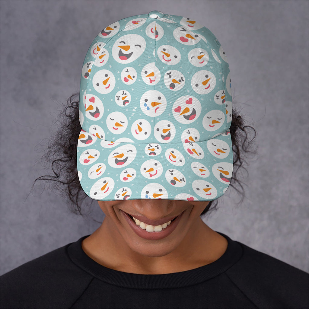 Snowman Emoji Pattern Print Baseball Cap
