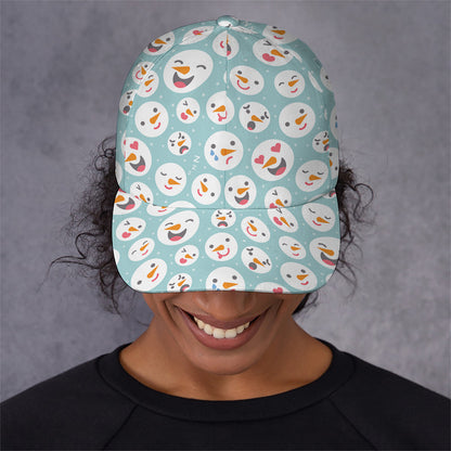 Snowman Emoji Pattern Print Baseball Cap