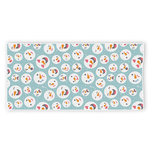 Snowman Emoji Pattern Print Beach Towel