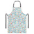 Snowman Emoji Pattern Print Bib Apron With Pocket