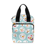 Snowman Emoji Pattern Print Bible Tote Bag