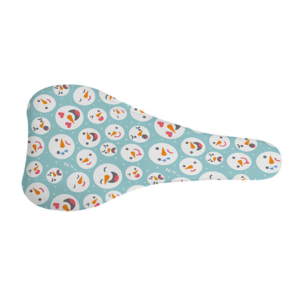 Snowman Emoji Pattern Print Bicycle Seat Cover