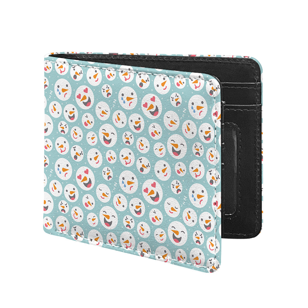 Snowman Emoji Pattern Print Bifold Wallet
