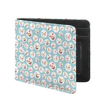 Snowman Emoji Pattern Print Bifold Wallet