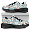 Snowman Emoji Pattern Print Black Chunky Shoes
