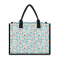 Snowman Emoji Pattern Print Canvas Tote Bag