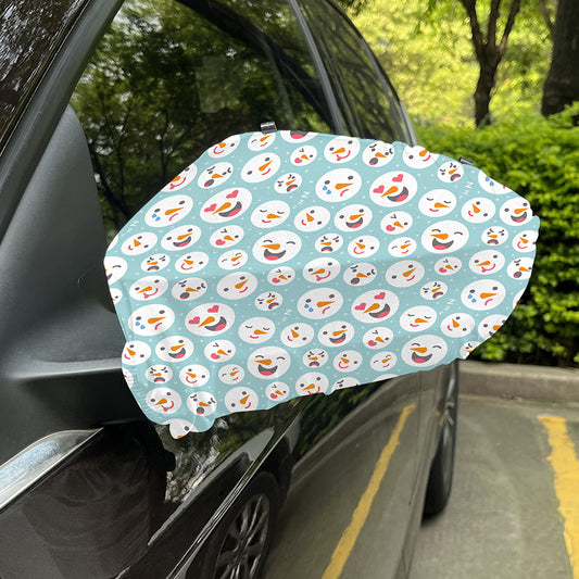 Snowman Emoji Pattern Print Car Side Mirror Covers