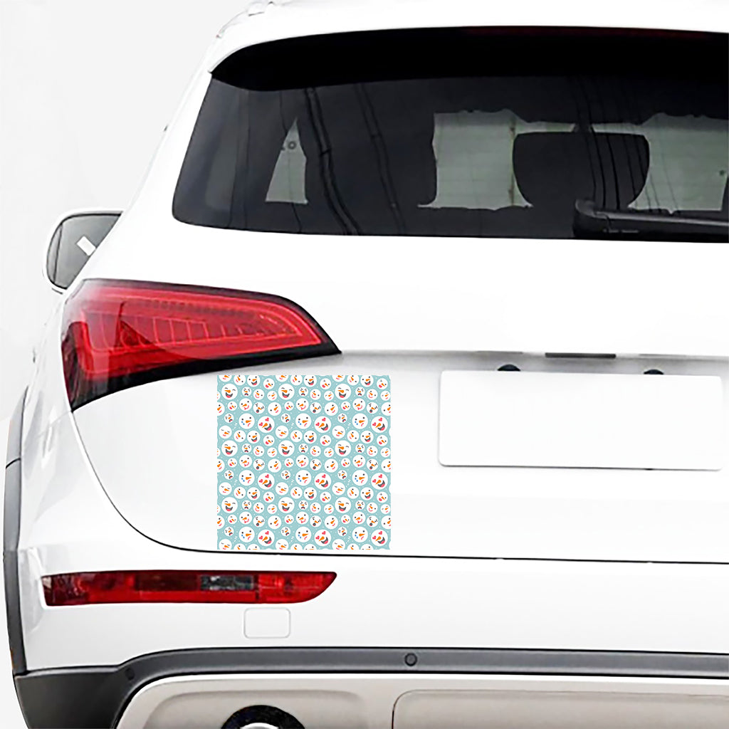 Snowman Emoji Pattern Print Car Sticker