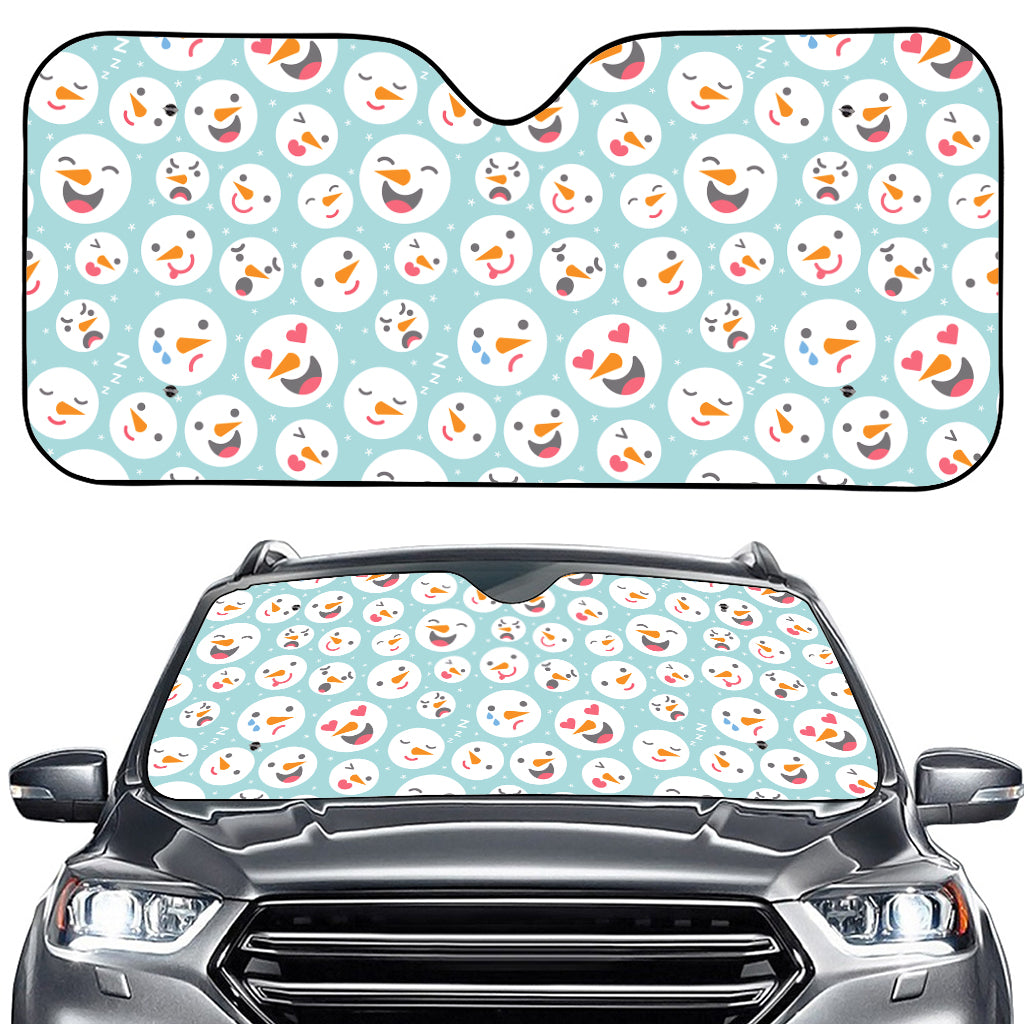 Snowman Emoji Pattern Print Car Windshield Sun Shade