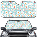 Snowman Emoji Pattern Print Car Windshield Sun Shade
