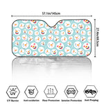 Snowman Emoji Pattern Print Car Windshield Sun Shade