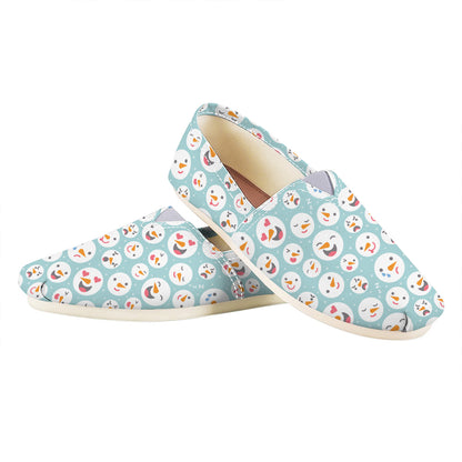 Snowman Emoji Pattern Print Casual Shoes