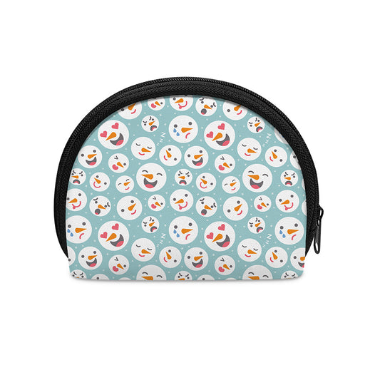 Snowman Emoji Pattern Print Coin Purse