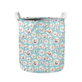 Snowman Emoji Pattern Print Collapsible Laundry Basket