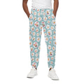 Snowman Emoji Pattern Print Cotton Sweatpants
