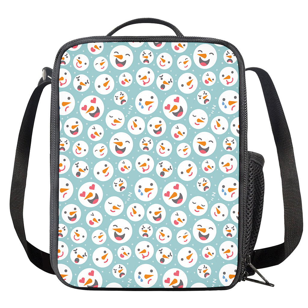 Snowman Emoji Pattern Print Crossbody Lunch Bag