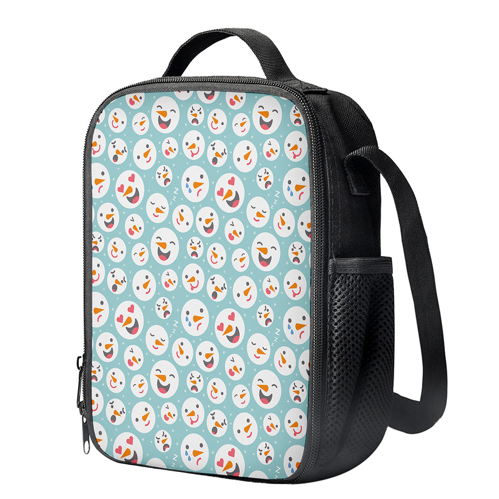 Snowman Emoji Pattern Print Crossbody Lunch Bag