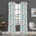 Snowman Emoji Pattern Print Curtain