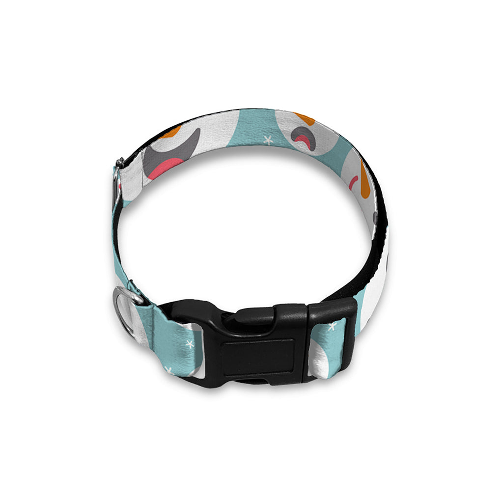 Snowman Emoji Pattern Print Dog Collar