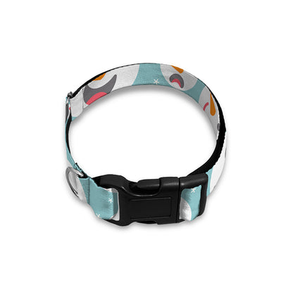 Snowman Emoji Pattern Print Dog Collar