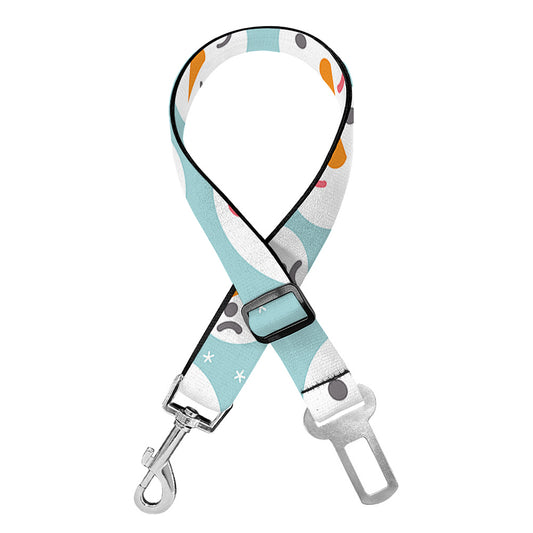 Snowman Emoji Pattern Print Dog Seat Belt