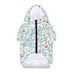 Snowman Emoji Pattern Print Dog Zip Up Hoodie