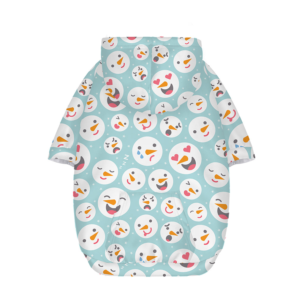 Snowman Emoji Pattern Print Dog Zip Up Hoodie