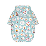 Snowman Emoji Pattern Print Dog Zip Up Hoodie