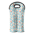 Snowman Emoji Pattern Print Double Neoprene Wine Tote