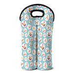 Snowman Emoji Pattern Print Double Neoprene Wine Tote