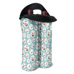 Snowman Emoji Pattern Print Double Neoprene Wine Tote