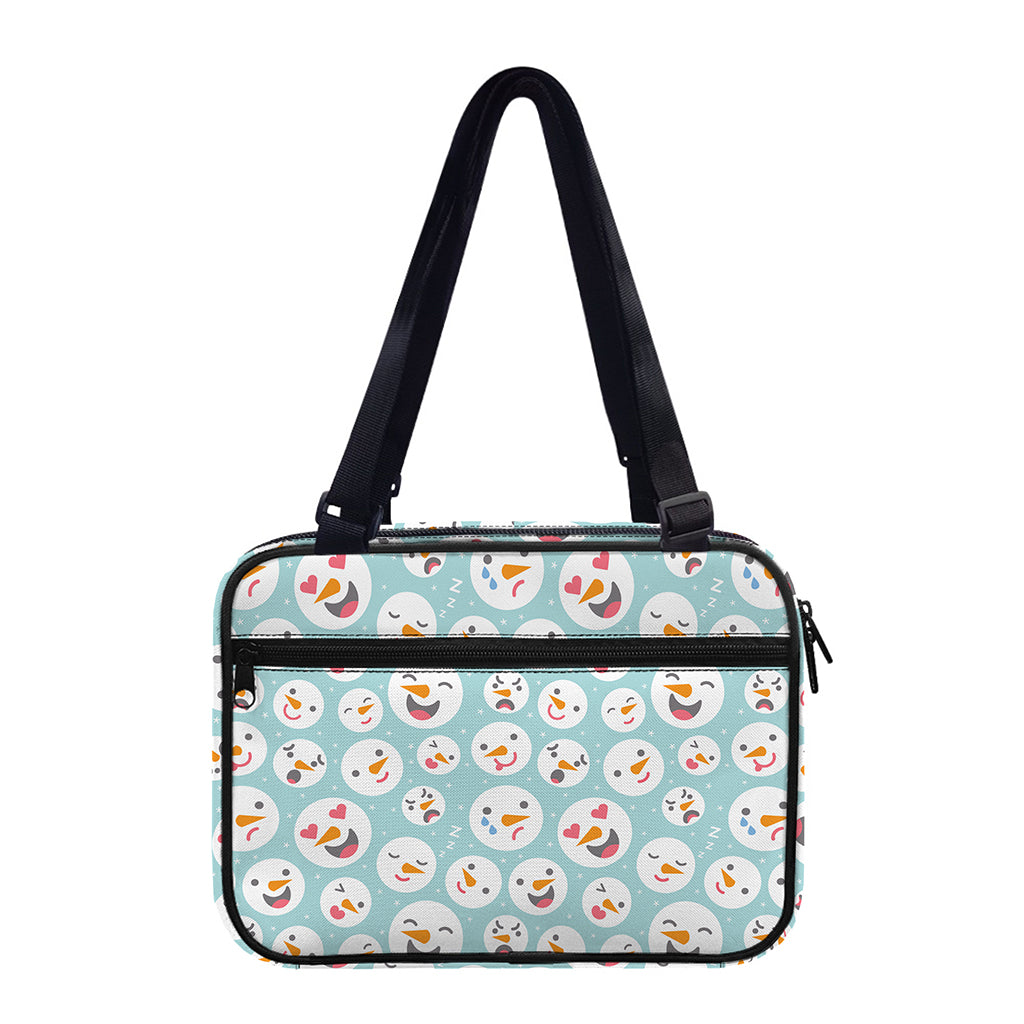 Snowman Emoji Pattern Print Double Strap Bible Bag