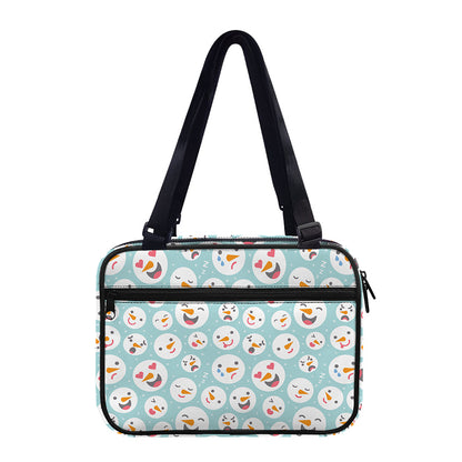Snowman Emoji Pattern Print Double Strap Bible Bag