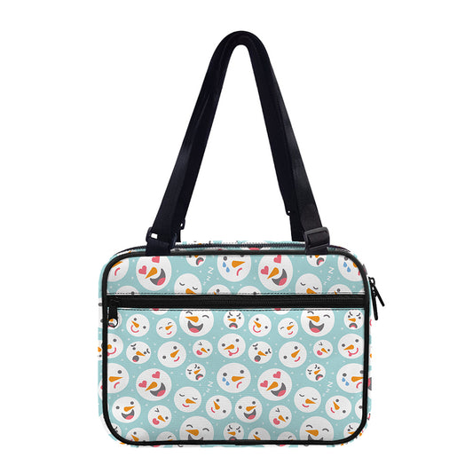 Snowman Emoji Pattern Print Double Strap Bible Bag