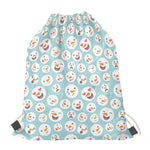 Snowman Emoji Pattern Print Drawstring Bag