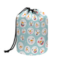 Snowman Emoji Pattern Print Drawstring Makeup Bag