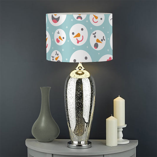 Snowman Emoji Pattern Print Drum Lamp Shade