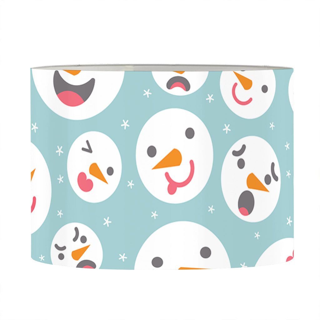 Snowman Emoji Pattern Print Drum Lamp Shade