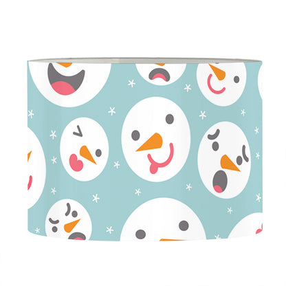 Snowman Emoji Pattern Print Drum Lamp Shade