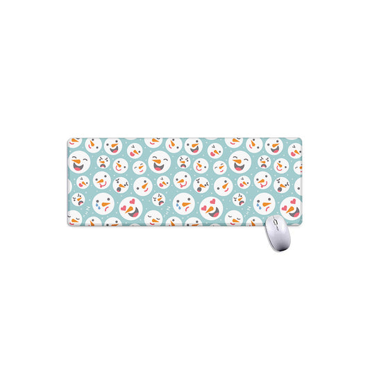 Snowman Emoji Pattern Print Extended Mouse Pad