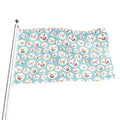 Snowman Emoji Pattern Print Flag