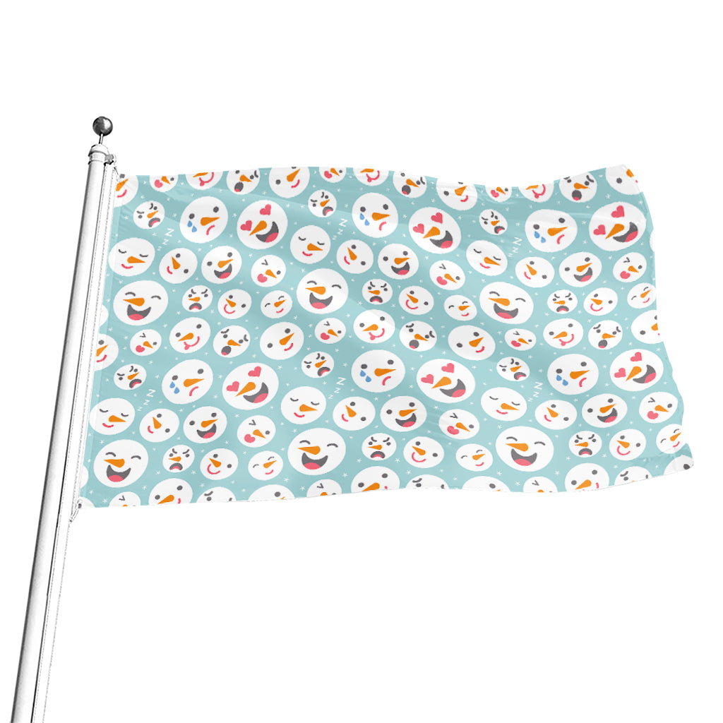 Snowman Emoji Pattern Print Flag
