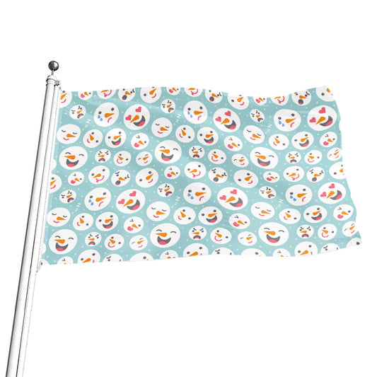 Snowman Emoji Pattern Print Flag