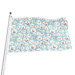 Snowman Emoji Pattern Print Flag