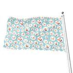 Snowman Emoji Pattern Print Flag
