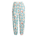 Snowman Emoji Pattern Print Fleece Lined Knit Pants