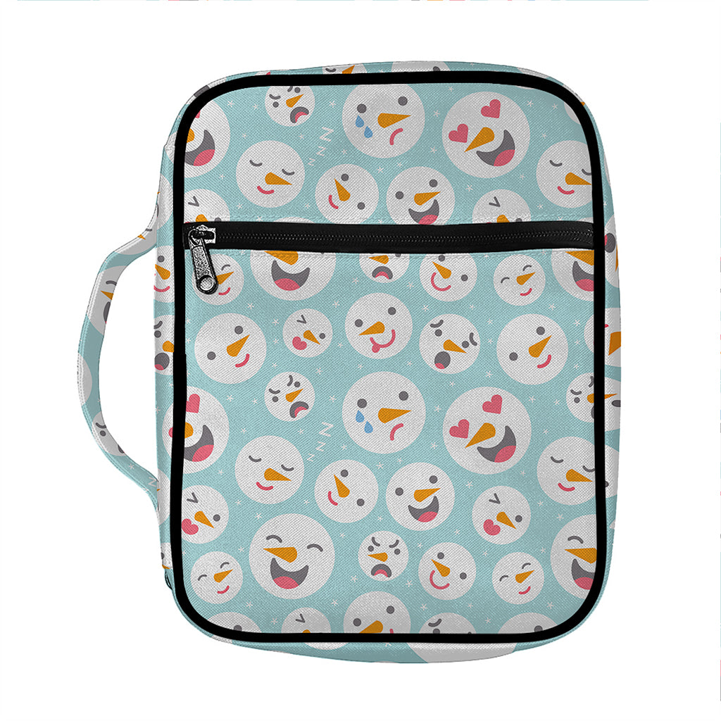Snowman Emoji Pattern Print Front Pocket Bible Bag