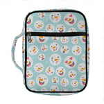 Snowman Emoji Pattern Print Front Pocket Bible Bag